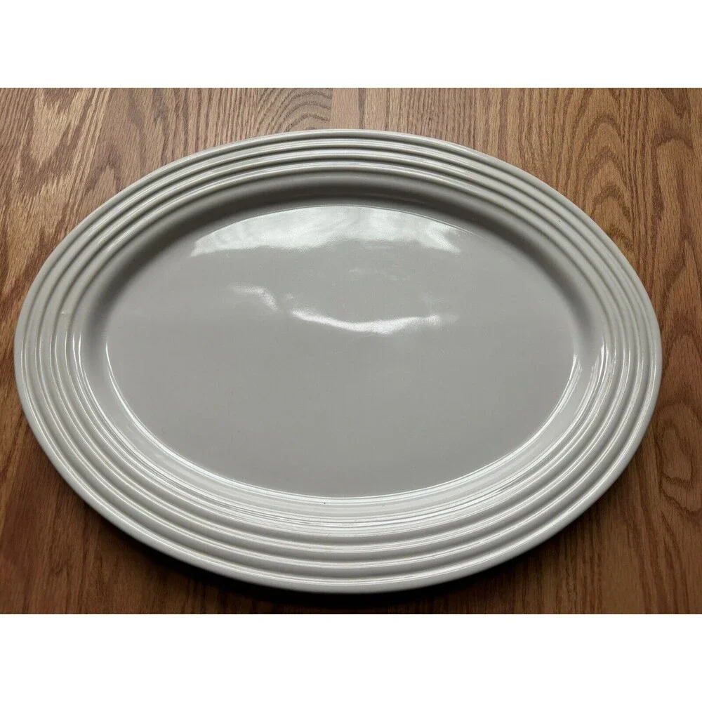 Pampered‎ Chef Platter Family Heritage Stoneware New Traditions Oval 11 x 15